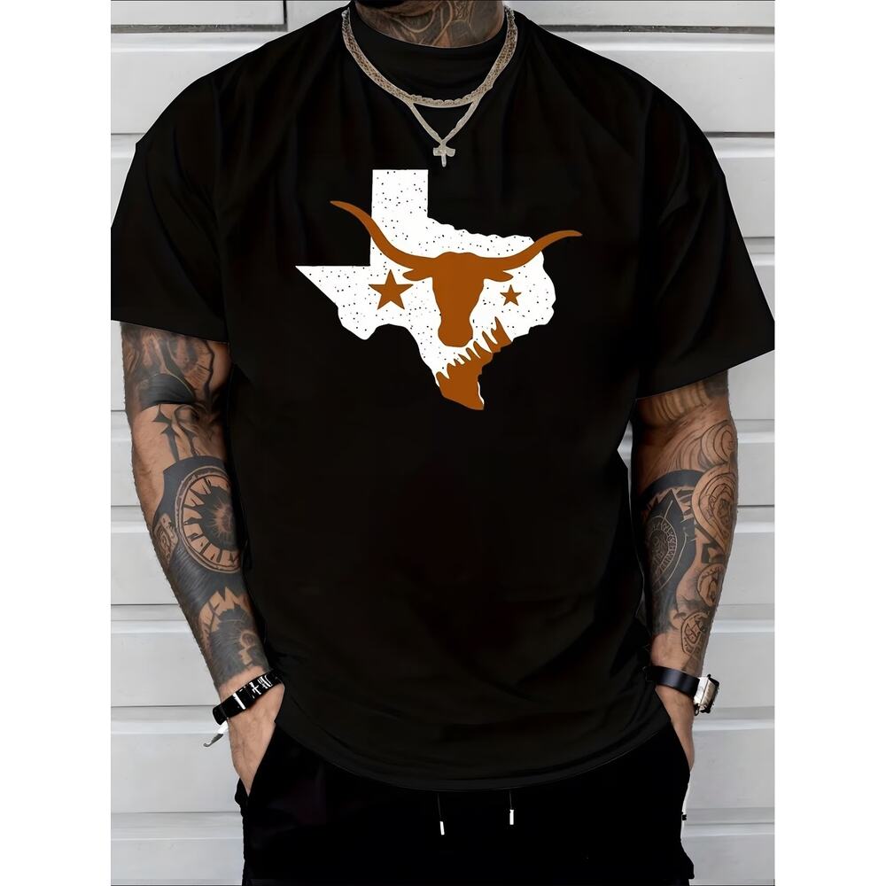 Texas T Shirt Large New Crew Black Cotton Unisex Soft Austin Unisex White Logo